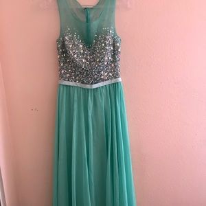 Prom Dress Mint Green with Beading